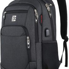 Laptop Backpack,Business Travel Anti Theft Slim Durable Laptops Backpack with USB Charging Port,Water Resistant College Computer Bag for Women & Men Fits 15.6 Inch Laptop and Notebook - Black